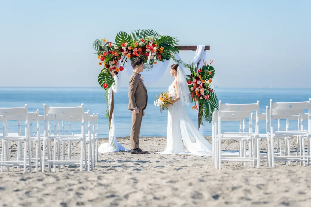 サンセットビーチパークウェディングの結婚式アイディア